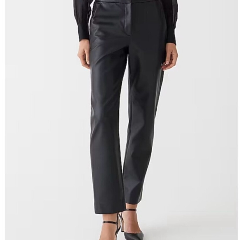 J. Crew Kate Straight leg Pants in faux leather